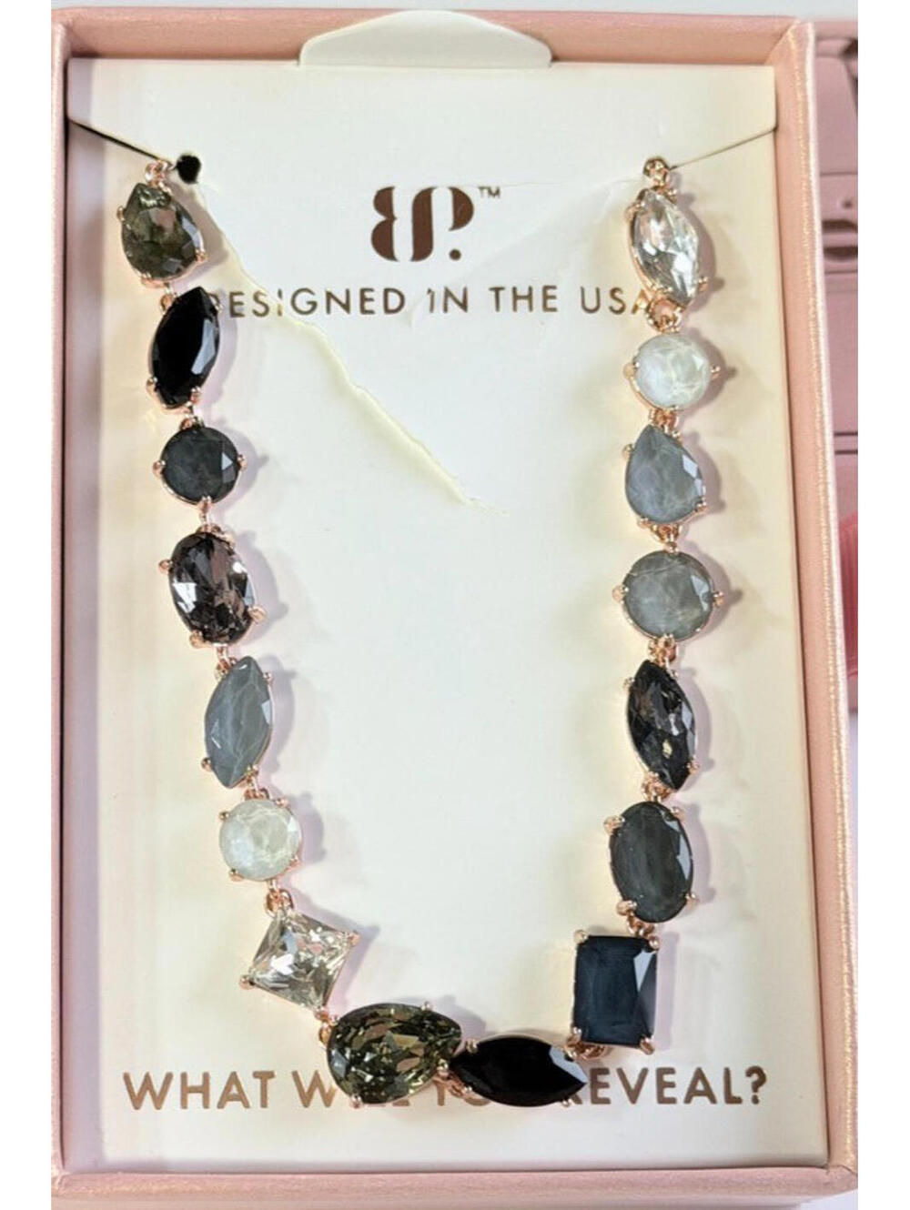 Bomb Party Holiday Jewel Candy "Candy Cane Crush" Black Tie Twilight - Rose Gold